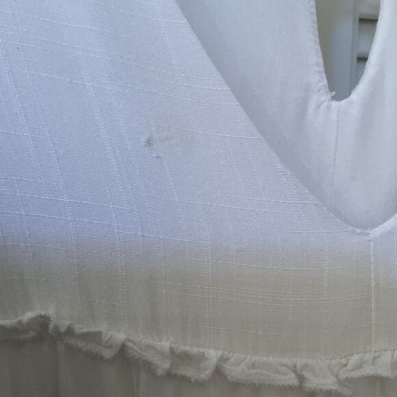 Showpo Summer Soul Dress White Ruffled Bottom Lightweight, Size 8 - Picture 7 of 16